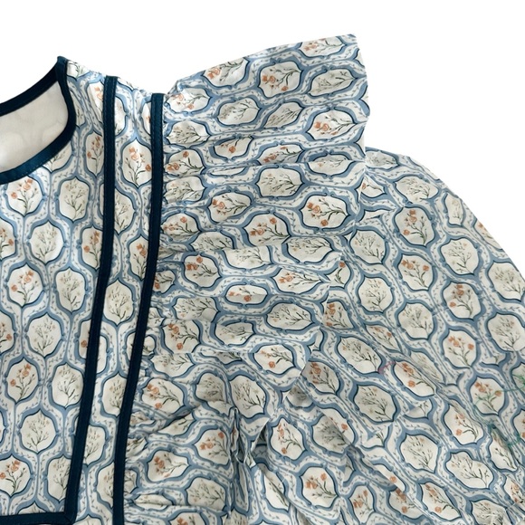 Hyacinth House Rosaleigh Blue Trellis Floral Blouse Tuckernuck Size S - Picture 5 of 14